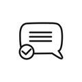 check message icon linear vector graphics sign Royalty Free Stock Photo