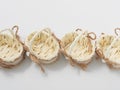 Check miniature baskets of vines on a white background