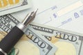 Check Money and Pen Royalty Free Stock Photo