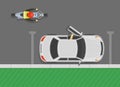 Check before opening doors. Driver opening the vehicle`s front door while motorcycle is approaches. Beware of the door zone.