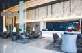 Check in and check out counters in hotel lobby on Mittraphap Road, Nakhon Ratchasima, Thailand Royalty Free Stock Photo