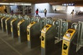 Check in / out gates at central station Arnhem