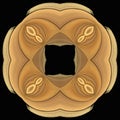 3D ornate creative design wood texture details dark background