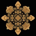 3D ornate creative design wood texture details dark background
