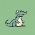 Minimalistic Crocodile Cartoon Doodle