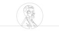 US Penny Abraham Lincoln Continuous Line Vector Graphic