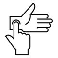 Check palpitating finger icon outline vector. Anatomy heart beat