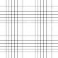 Check pattern in black and white. Line grid for spring summer autumn winter. Tartan pixel simple asymmetric plaid vector for skirt