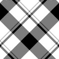 Check pattern herringbone in black and white. Seamless asymmetric monochrome basic tartan plaid graphic vector for flannel shirt.