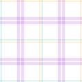 Check pattern seamless in pastel purple, yellow, green, white. Multicolored tartan plaid background graphic for spring summer. Royalty Free Stock Photo