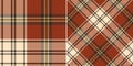 Check plaid pattern in brown red, gold yellow, beige for autumn winter. Seamless large simple classic tartan check illustration. Royalty Free Stock Photo