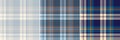 Check plaid pattern set in navy blue, yellow, brown, beige. Seamless textured simple tartan vector background for flannel shirt. Royalty Free Stock Photo