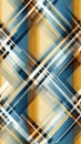 Check plaid pattern set in navy blue, yellow, brown, beige. Seamless textured simple tartan vector background.Generative AI Royalty Free Stock Photo
