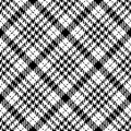 Check plaid pattern tweed texture in black and white. Seamless classic elegant neutral tartan vector background for spring summer.
