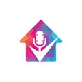 Check podcast house vector logo design template. Royalty Free Stock Photo