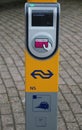 Check in pole with card reader at station Nieuwerkerk aan den IJssel