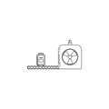 check on radioactivity of luggage illustration. Element of airport for mobile concept and web apps. Thin line illustration of