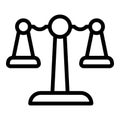 Check scales comparison icon, outline style