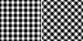 Check seamless pattern. Black checks background. Repeated gingham geometric patern. Tablecloth style prints design. Repeating