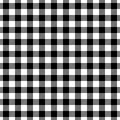 Check seamless pattern. Black checks on white background. Repeated gingham geometric patern. Scottish style design prints