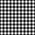 Check seamless pattern. Black checks on white background. Repeated gingham geometric patern. Scottish style for design prints