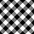 Check seamless pattern. Black checks on white background. Repeated gingham geometric patern. Scottish style for design prints