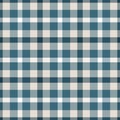 Check seamless pattern. Checks plaid blue color. Repeating tartan design. Repeated scottish flannel. Madras fabric prints. Neutral