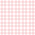 Check seamless pattern. Pink checks background. Repeated gingham geometric patern. Tablecloth style prints design. Repeating