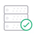 Check server thin color line vector icon