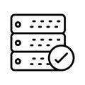 Check server thin line vector icon