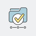 Check shared folder symbol concept. Flat and isolated vector eps illustration icon with minimal and modern design.