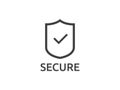 check shield icon symbol. Secure Protection Concept vector illus Royalty Free Stock Photo