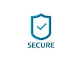 check shield icon symbol. Secure Protection Concept vector illus Royalty Free Stock Photo