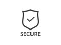 check shield icon symbol. Secure Protection Concept vector illus Royalty Free Stock Photo