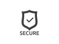 check shield icon symbol. Secure Protection Concept vector illus Royalty Free Stock Photo