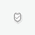 Check shield secure security antivirus sticker icon Royalty Free Stock Photo