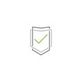 Check shield secure security antivirus verified logo icon isolated on white background Royalty Free Stock Photo