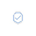 Check shield secure security antivirus verified logo icon isolated on white background Royalty Free Stock Photo