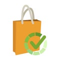 Check shopping bag icon design vector illustration