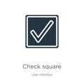 Check square icon vector. Trendy flat check square icon from user interface collection isolated on white background. Vector Royalty Free Stock Photo