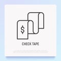 Check tape thin line icon. Modern vector illustration Royalty Free Stock Photo