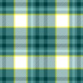 Check Tartan Plaid Fabric Seamless Pattern Texture Background - Green, Blue, Yellow And White Colored