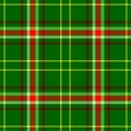 Check tartan plaid fabric seamless pattern texture background - green, red, yellow and white color Royalty Free Stock Photo