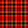 Check tartan plaid fabric seamless pattern texture background - red, black, yellow and white colored Royalty Free Stock Photo