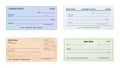 Check template. Blank bank cheque with guilloche pattern and watermark for banknote. Voucher or certificate, coupon or