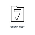 Check test icon. Linear simple element illustration. Clipboard w