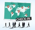 Check In Travel Locations Global World Tour Concept Royalty Free Stock Photo