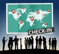 Check In Travel Locations Global World Tour Concept Royalty Free Stock Photo