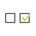 Check uncheck concept, Checkbox set with blank and checked checkbox line art vector icon for apps and websites. Stock Vector