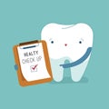 Check up for good healthy of dental, tooth cartoon concept